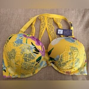 Lane Bryant Yellow Floral Lace Bra